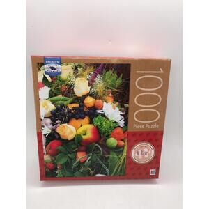 Puzzle Open Box Uncounted: Milton Bradley Fruit & Flowers Puzzle 1000 pcs